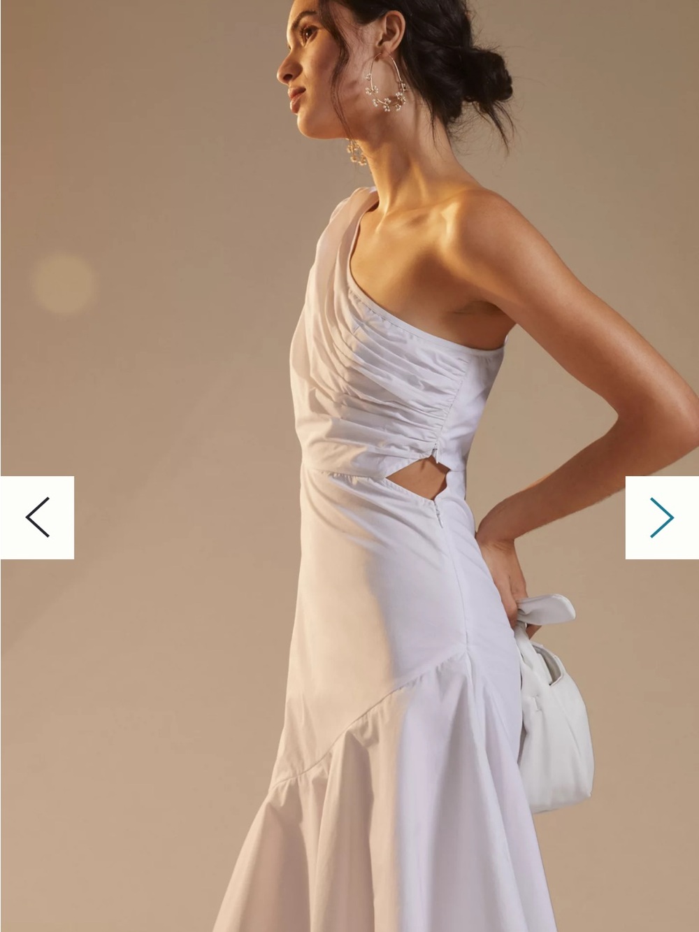 Anthropologie Guapa Women’s White One-Shoulder Midi Dress size 6 - Picture 4 of 14